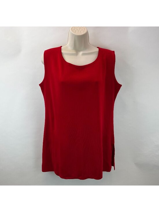 Misook Tops - Misook Womens Sz XL Red Knit Sleeveless Scoop Neck Tank Tops